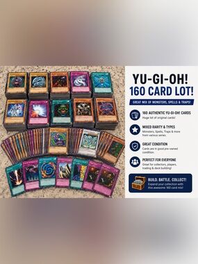 Yu-Gi-Oh! 160 Card Lot - Mixed Colors YGO2-9